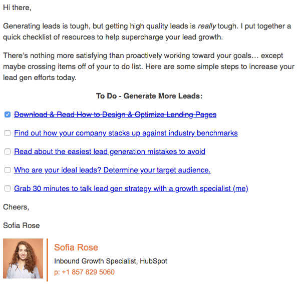consideration stage email hubspot